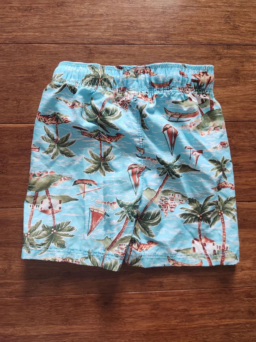 Old Navy Boys Tropical Print Swim Trunks In Light Blue, 2t